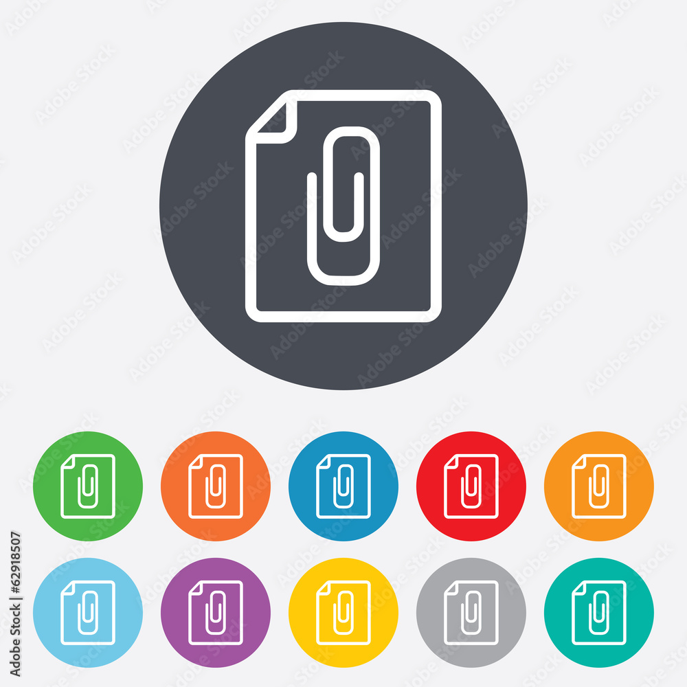 File annex icon. Paper clip symbol.