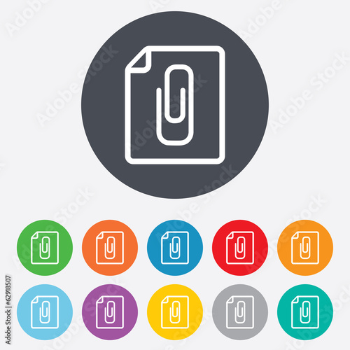 File annex icon. Paper clip symbol.