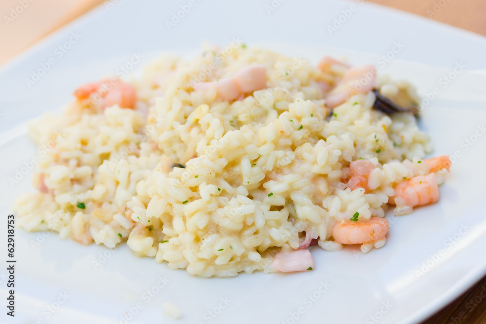 Risotto with seafood