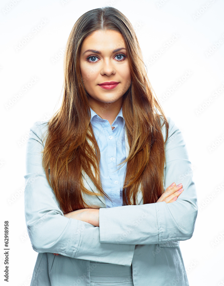 Business woman portrait, Isolated white background. Business woman portrait, Isolated white background.