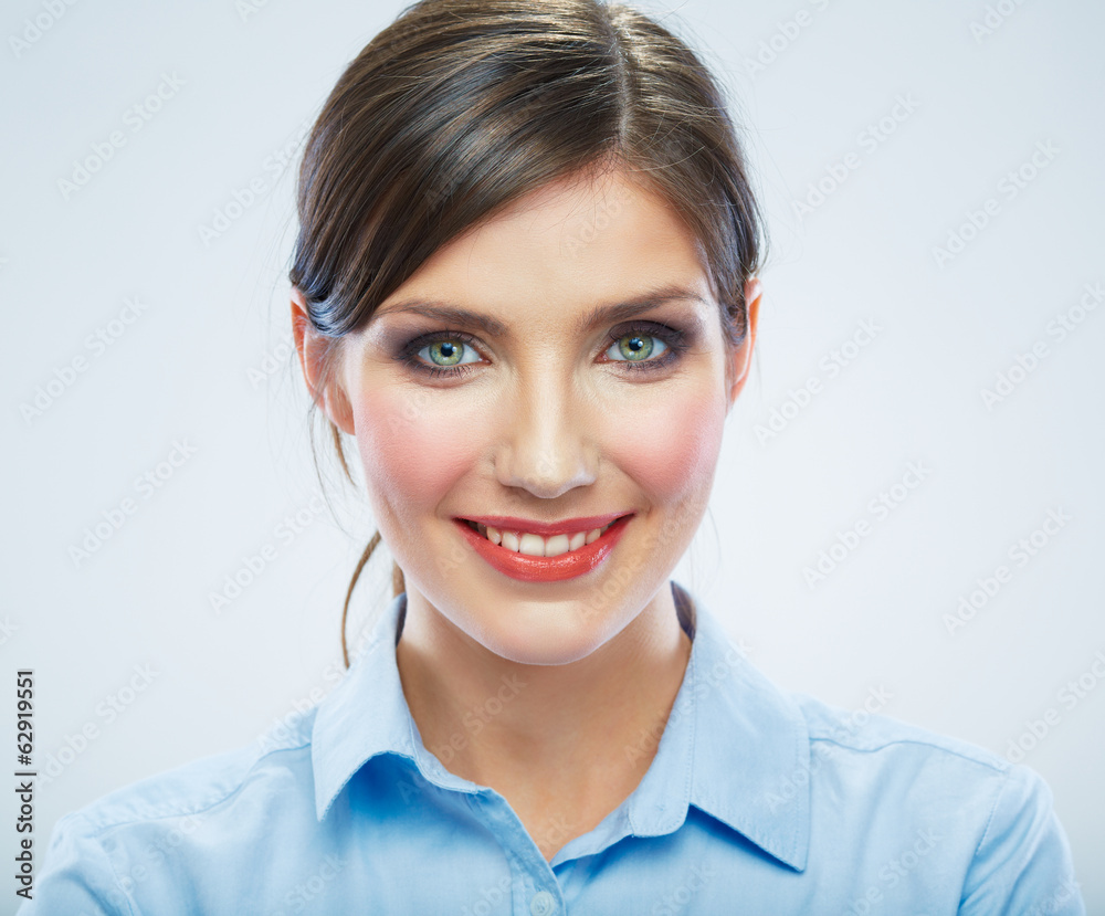 Business woman close up face portrait. Female model close up Business woman close up face portrait. Female model close up
