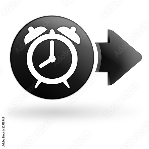 réveil sur bouton noir