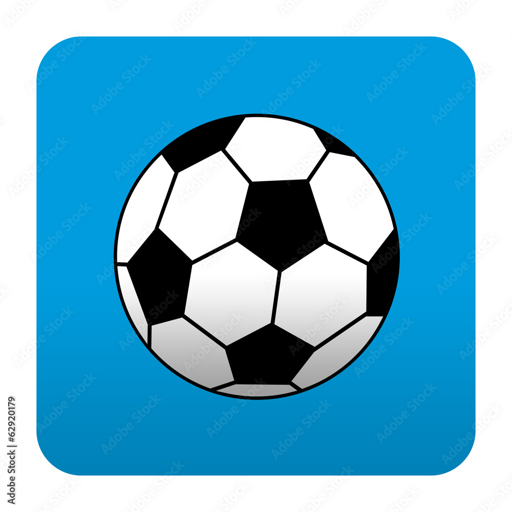 Etiqueta tipo app cuadrada azul balon de futbol ilustración de Stock |  Adobe Stock