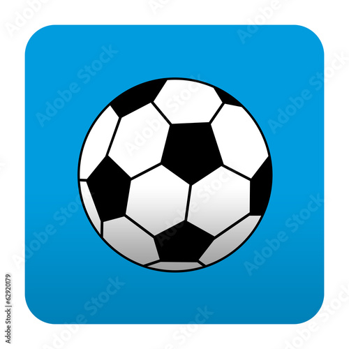 Etiqueta tipo app cuadrada azul balon de futbol photo