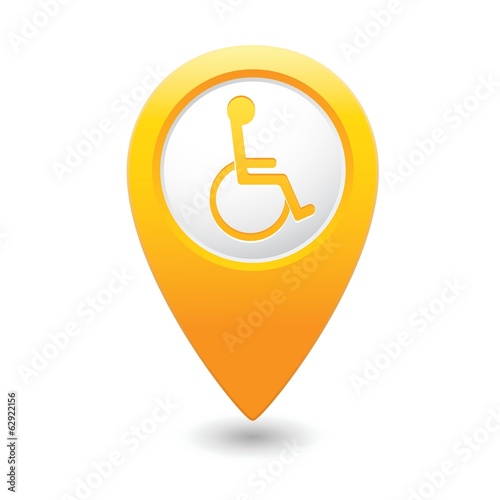 Map pointer with handicap icon