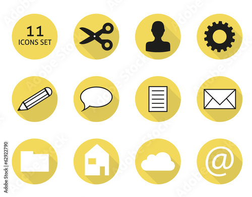 11 flat icon set