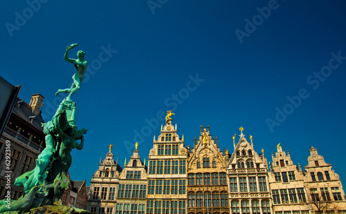 Nice houses in the old town of Antwerp, Belgium