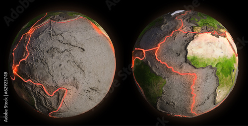 Earth's fault lines between tectonic plates photo