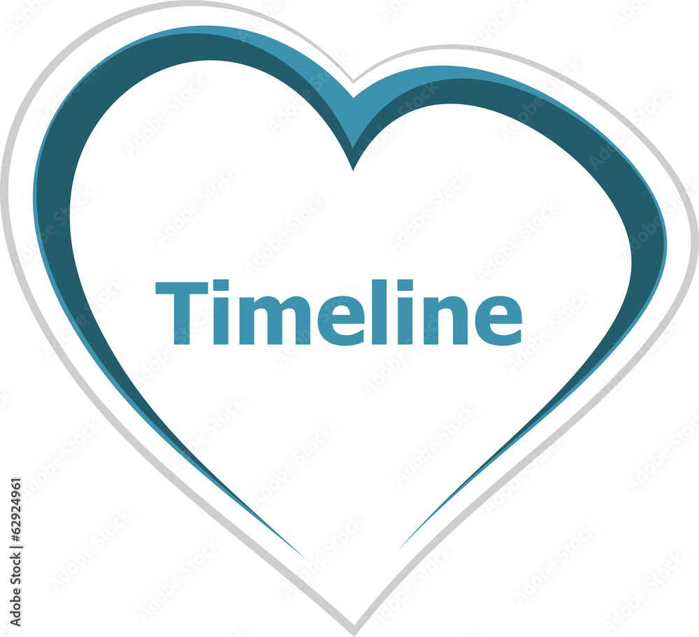 marketing concept, timeline word on love heart marketing concept, timeline word on love heart