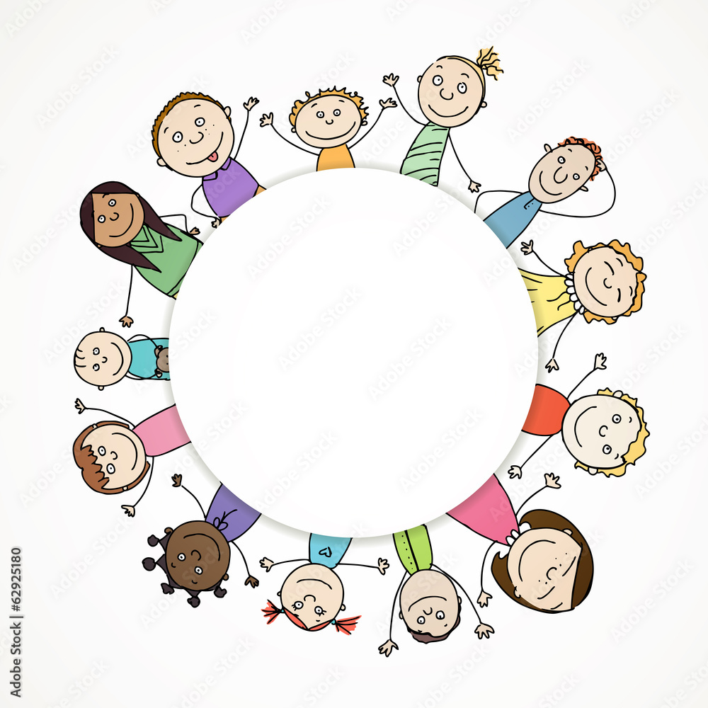 Vector Illustration of an Abstract Background with Children Vector Illustration of an Abstract Background with Children
