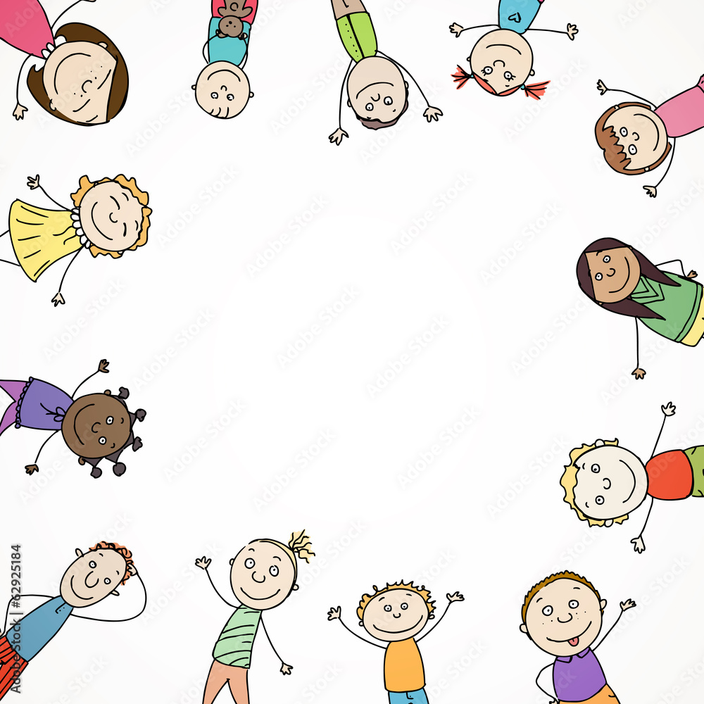 Vector Illustration of an Abstract Background with Children Vector Illustration of an Abstract Background with Children