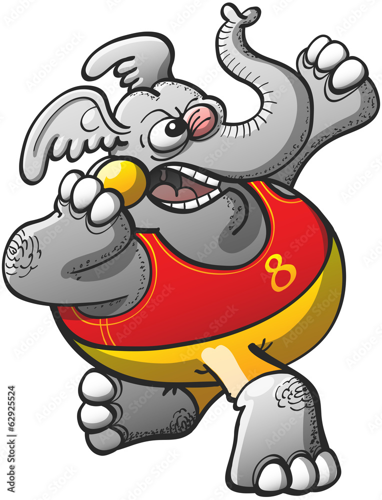 Obraz premium Athletic Elephant Performing a Shot Put