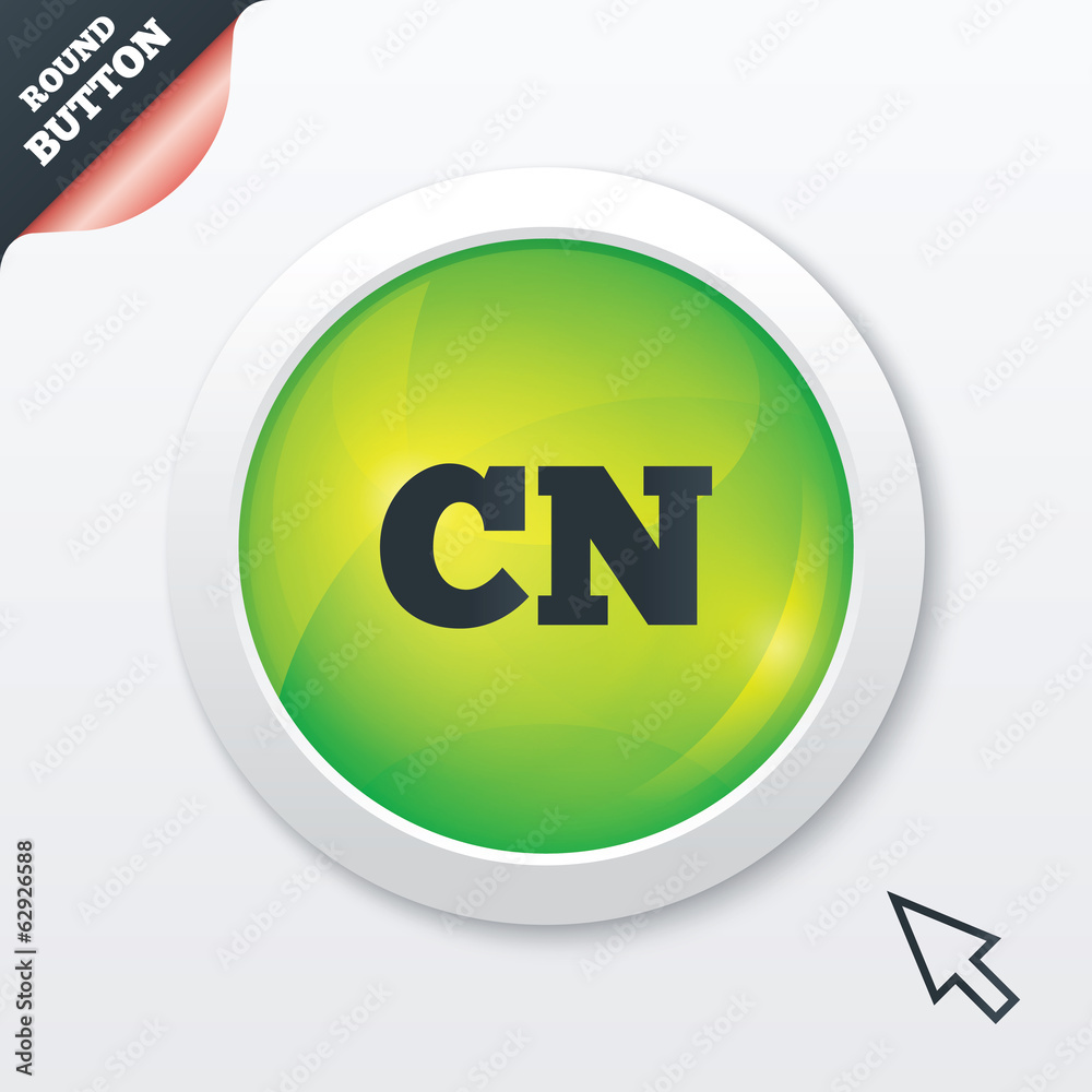 Chinese language sign icon. CN China translation Chinese language sign icon. CN China translation