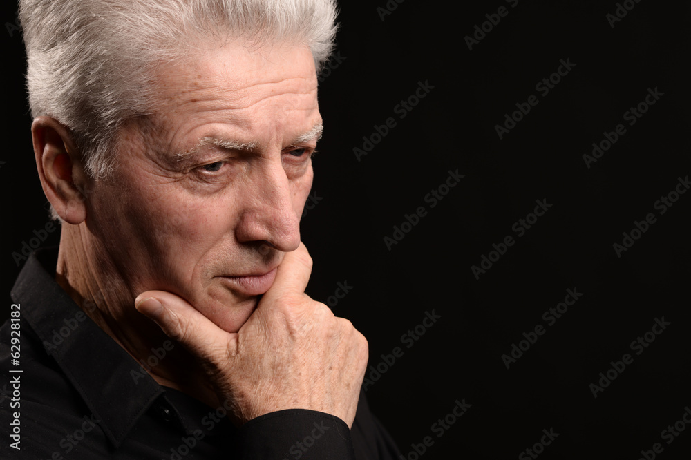 Thoughtful elder man Thoughtful elder man