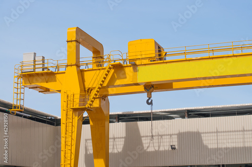 Yellow overhead crane photo