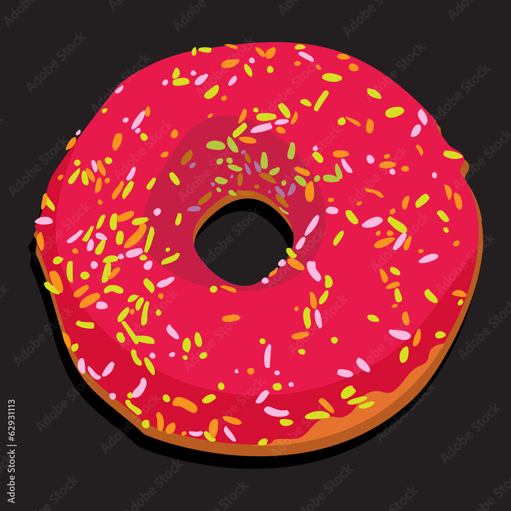 Delicious donut with colorful icing Delicious donut with colorful icing