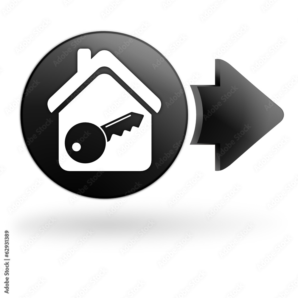 maison sous alarme sur bouton noir