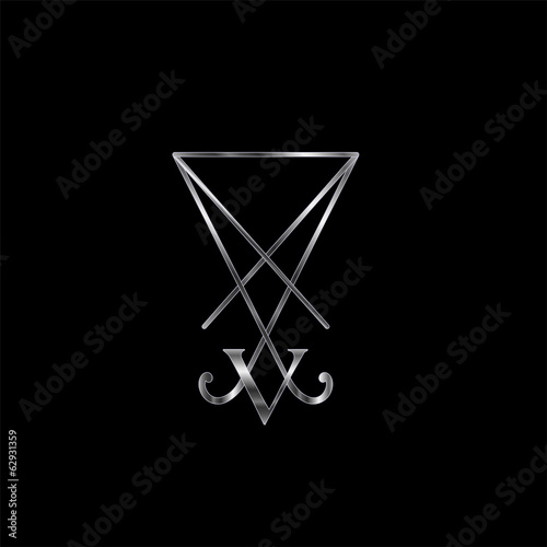 Sigil Of Lucifer in Silver- symbol for satan worshippers