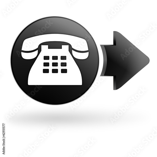 téléphone sur bouton noir