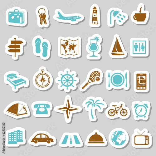 travel and accommodation stickers