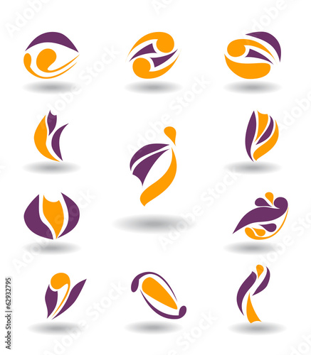 Set of abstract design element vector