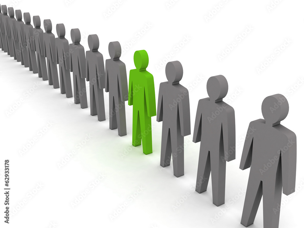 Unusual person in row. Unusual person in row.