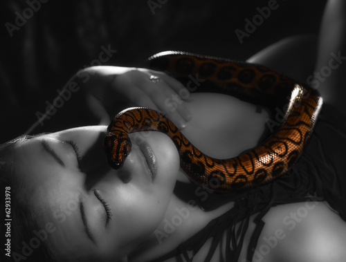 Woman and snake