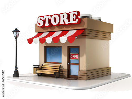miniature store 3d illustration