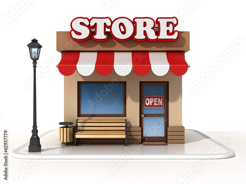 miniature store 3d illustration