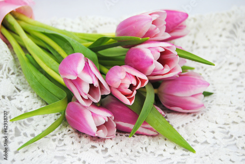 Mooie roze tulpen in de lente