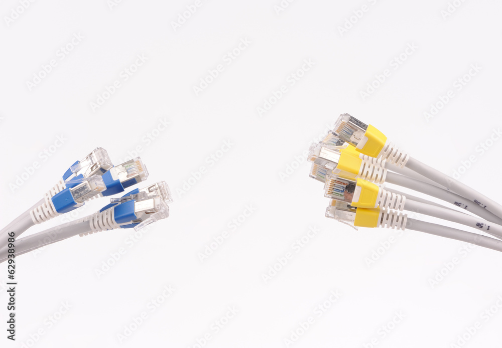 computer network cables over grey background computer network cables over grey background