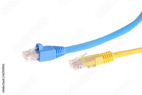 computer network cables isolated on white background