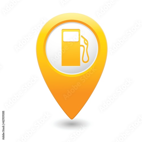 Map pointer with gas station icon