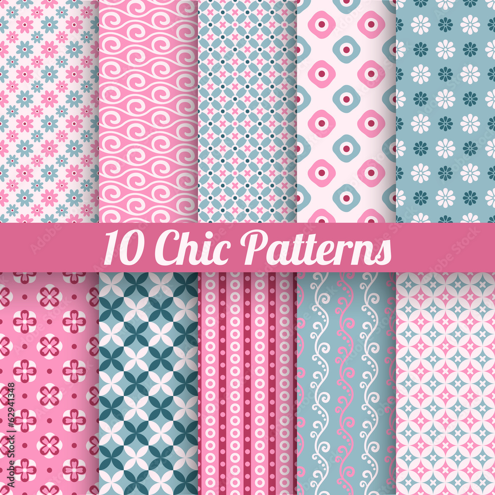 Chic different vector seamless patterns (tiling) Chic different vector seamless patterns (tiling)