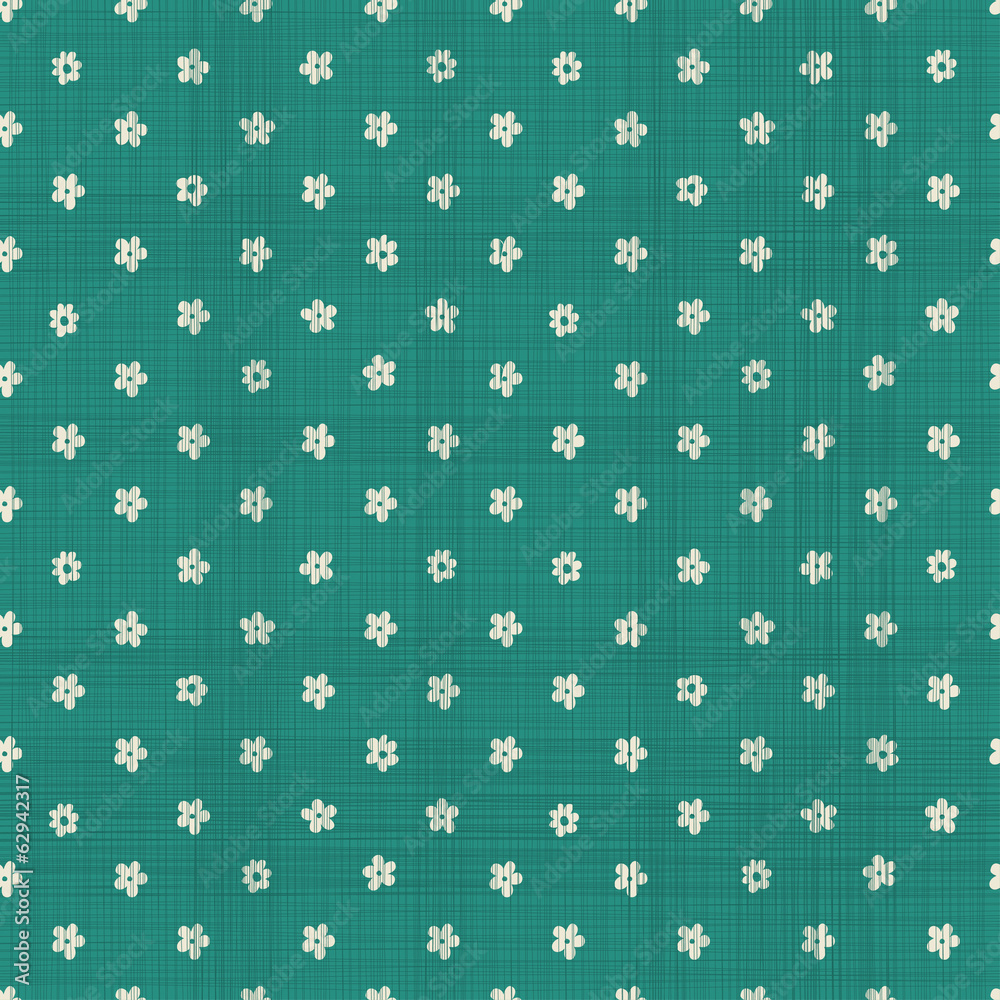 seamless pattern with fabric texture effect in retro green