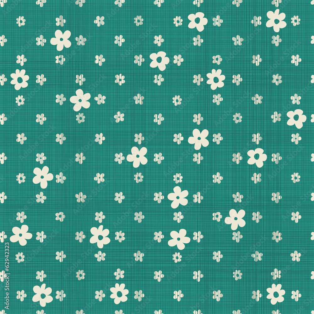 seamless pattern with fabric texture effect in retro green