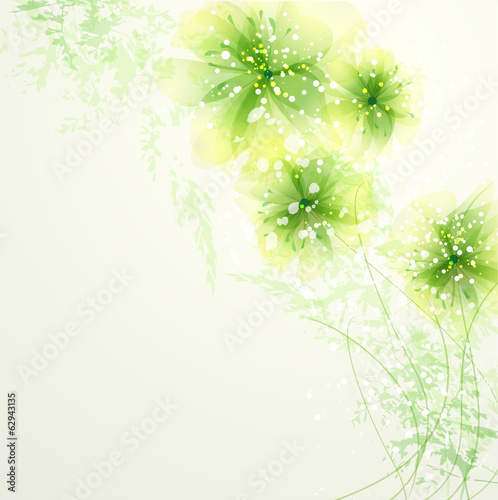 Fototapeta Naklejka Na Ścianę i Meble -  Vector background with pastel flowers