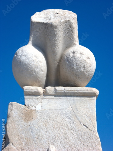 Penis statue in Delos,Greece photo