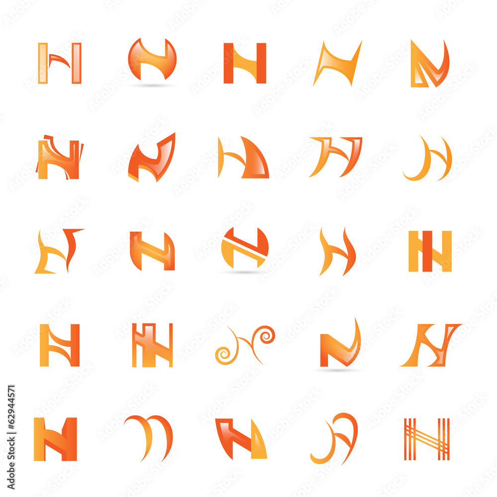 Unusual Letters Set - Isolated On White Background