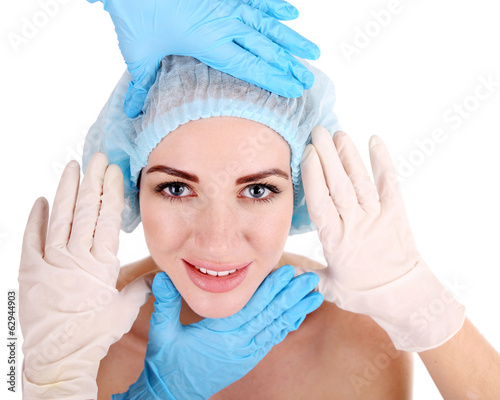 Woman in beauty clinic gett...