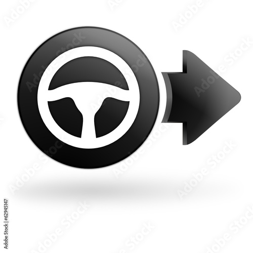 volant auto sur bouton noir
