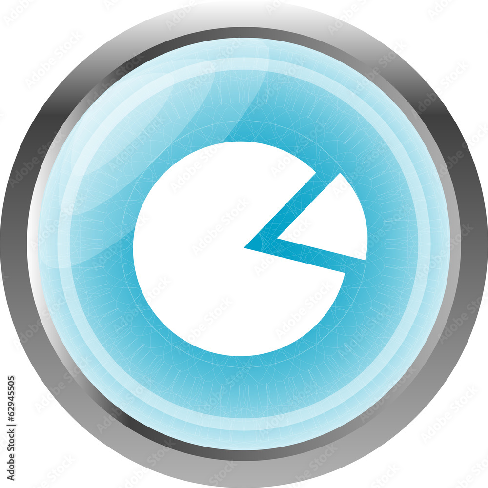 Graph Icon on Round Button isolated on white Graph Icon on Round Button isolated on white