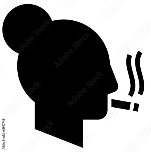 Smoking woman vector icon