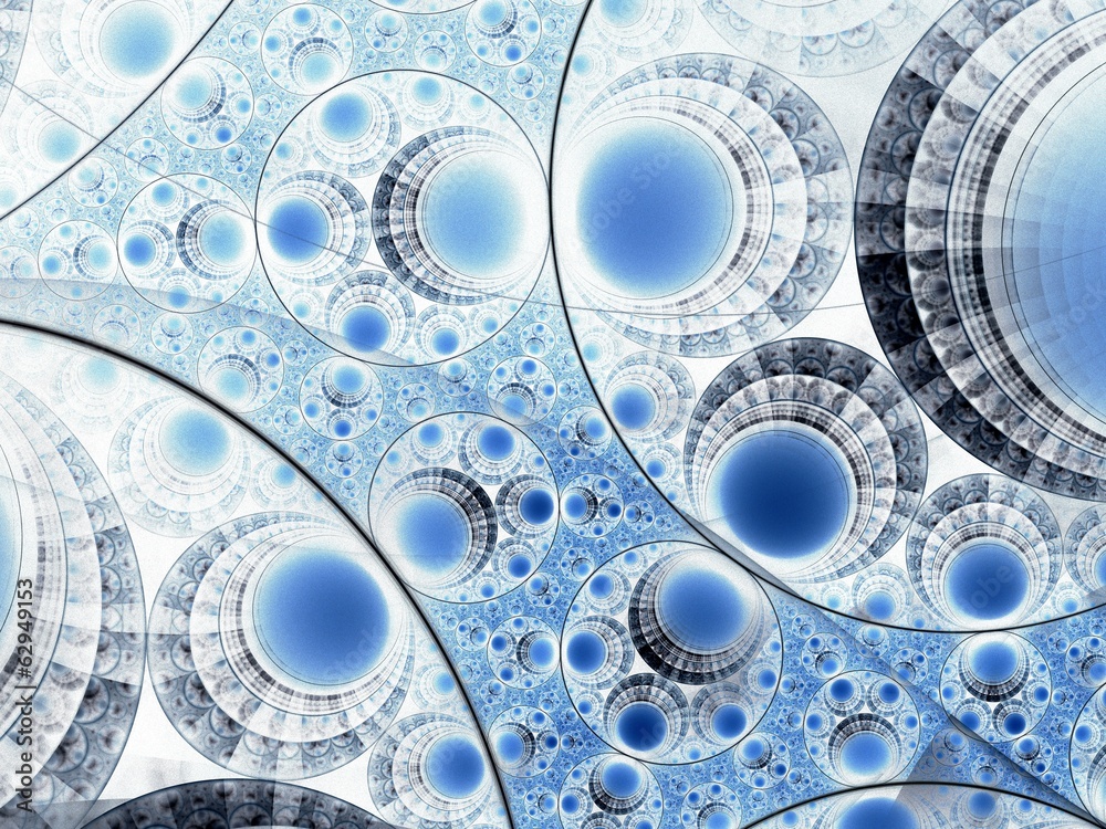 Fototapeta premium Circle gradient brown and blue fractal flower