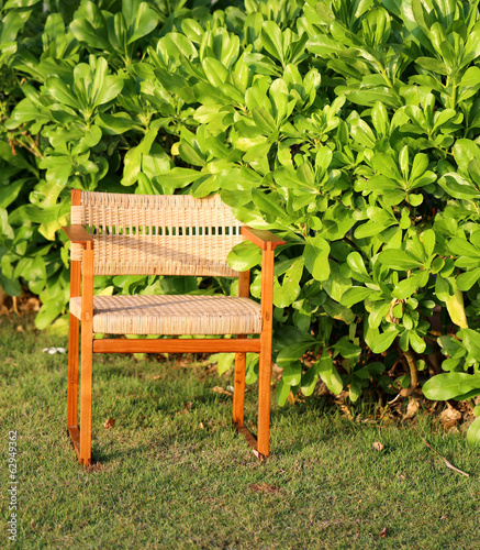 chair on green bush