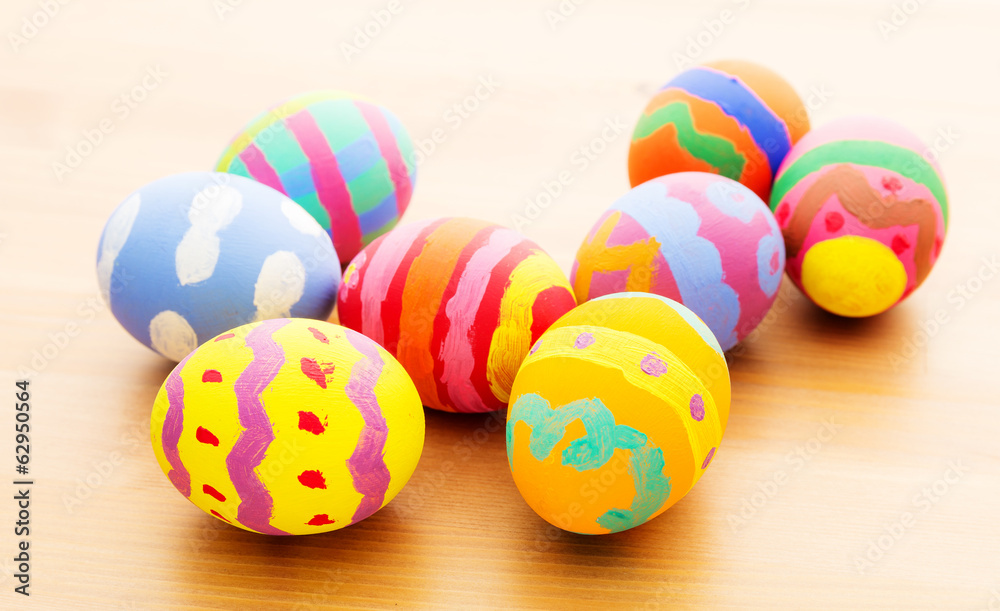 Children painted easter egg