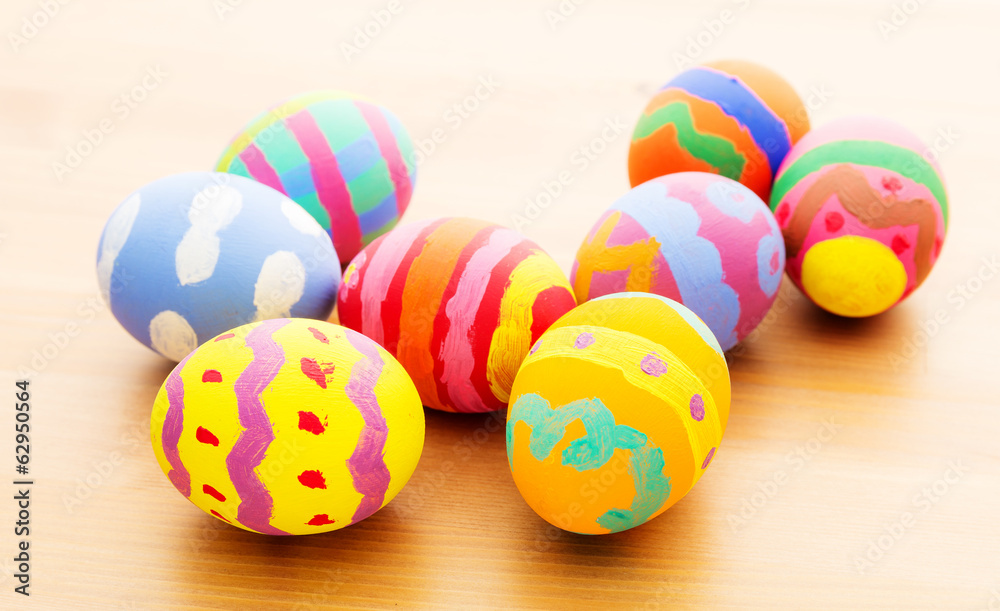Fototapeta premium Children painted easter egg