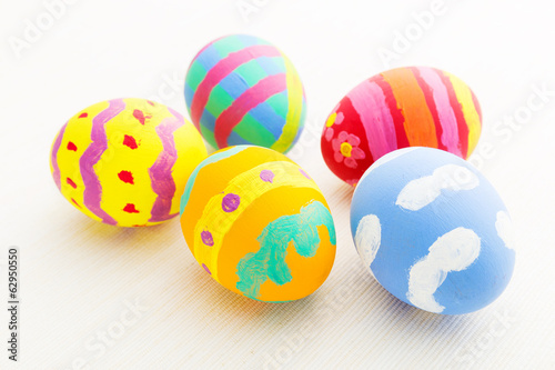 Colourful painted easter egg