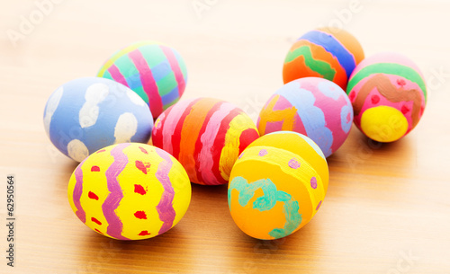 Children painted easter egg