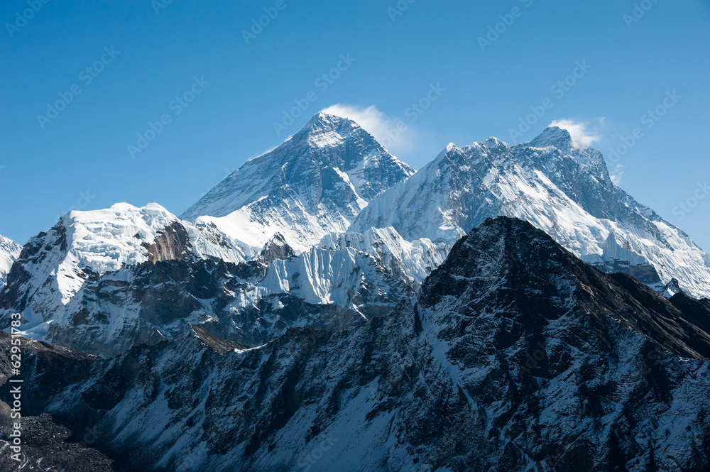 Western side of Mount Everest and Lhotse, Nepal
